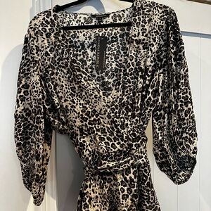 Brand new with tags, Banana Republic wrap blouse. Leopard print. NWT